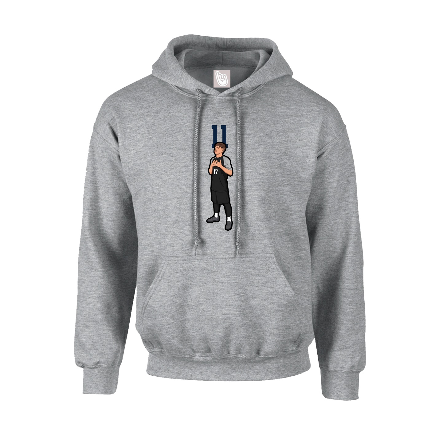Hoodie — Number Top in Grey