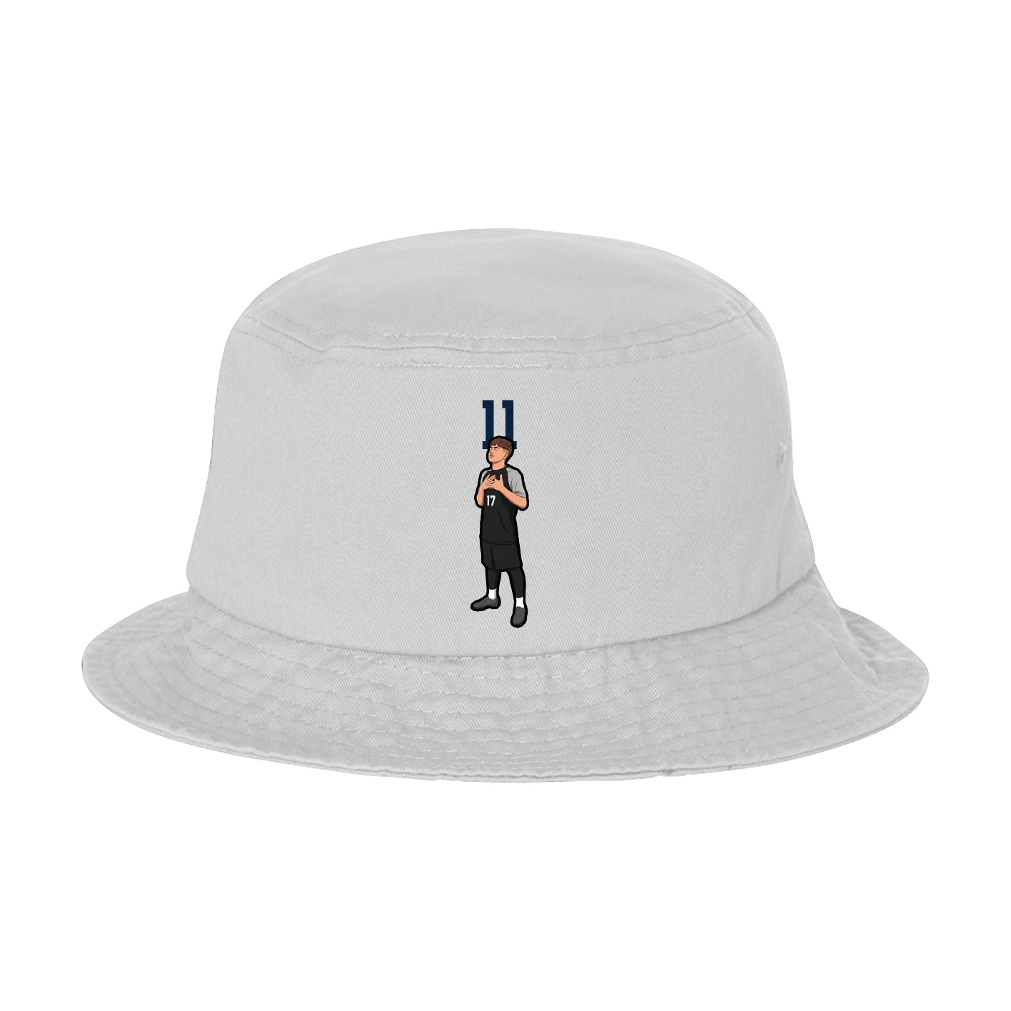 Bucket Cap — Number Top in White