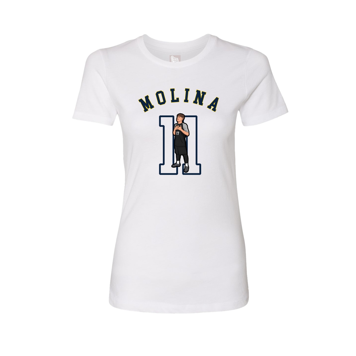 Fitted Women's Tee — Shirsey Arch in White