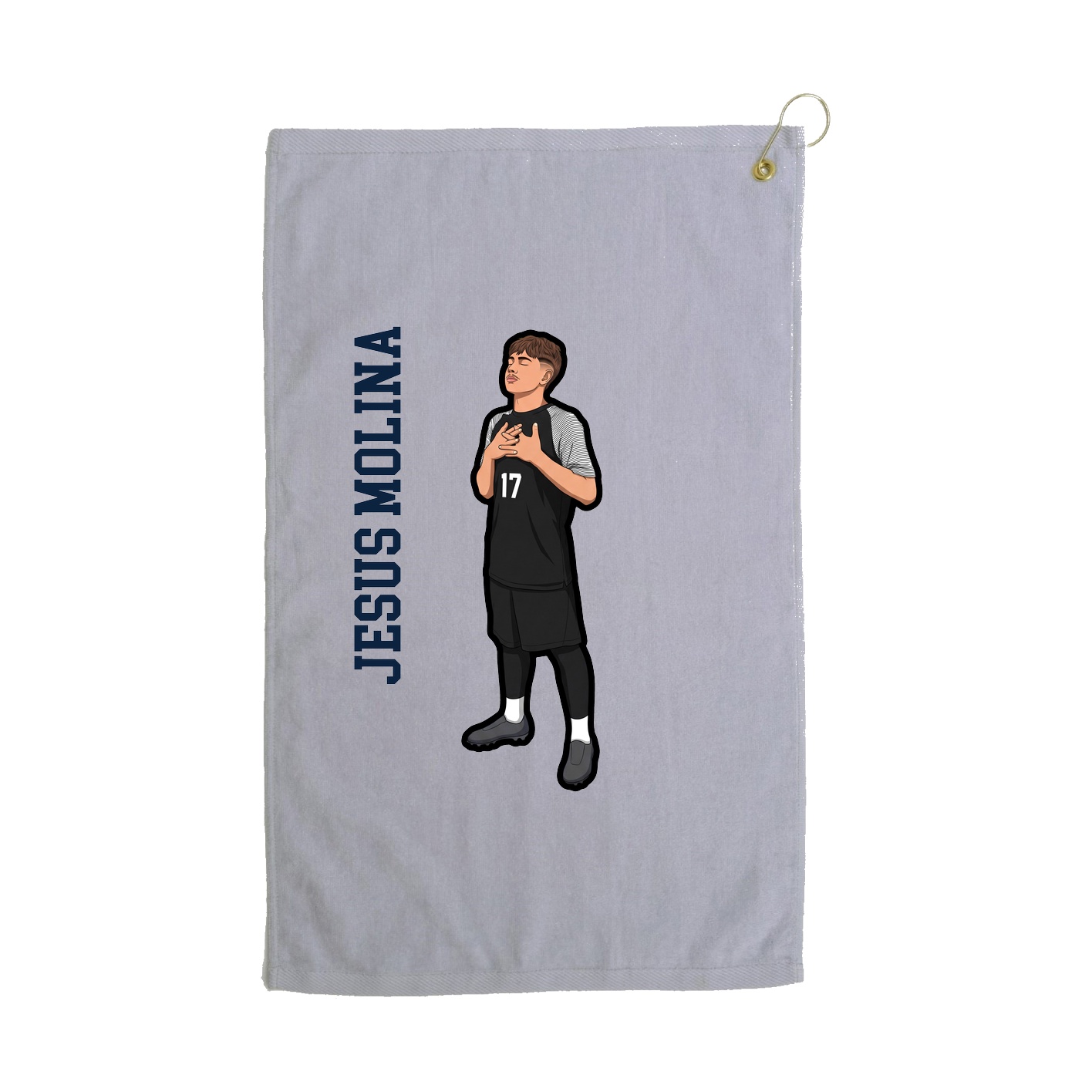 Golf Towel — Name Vertical in Grey