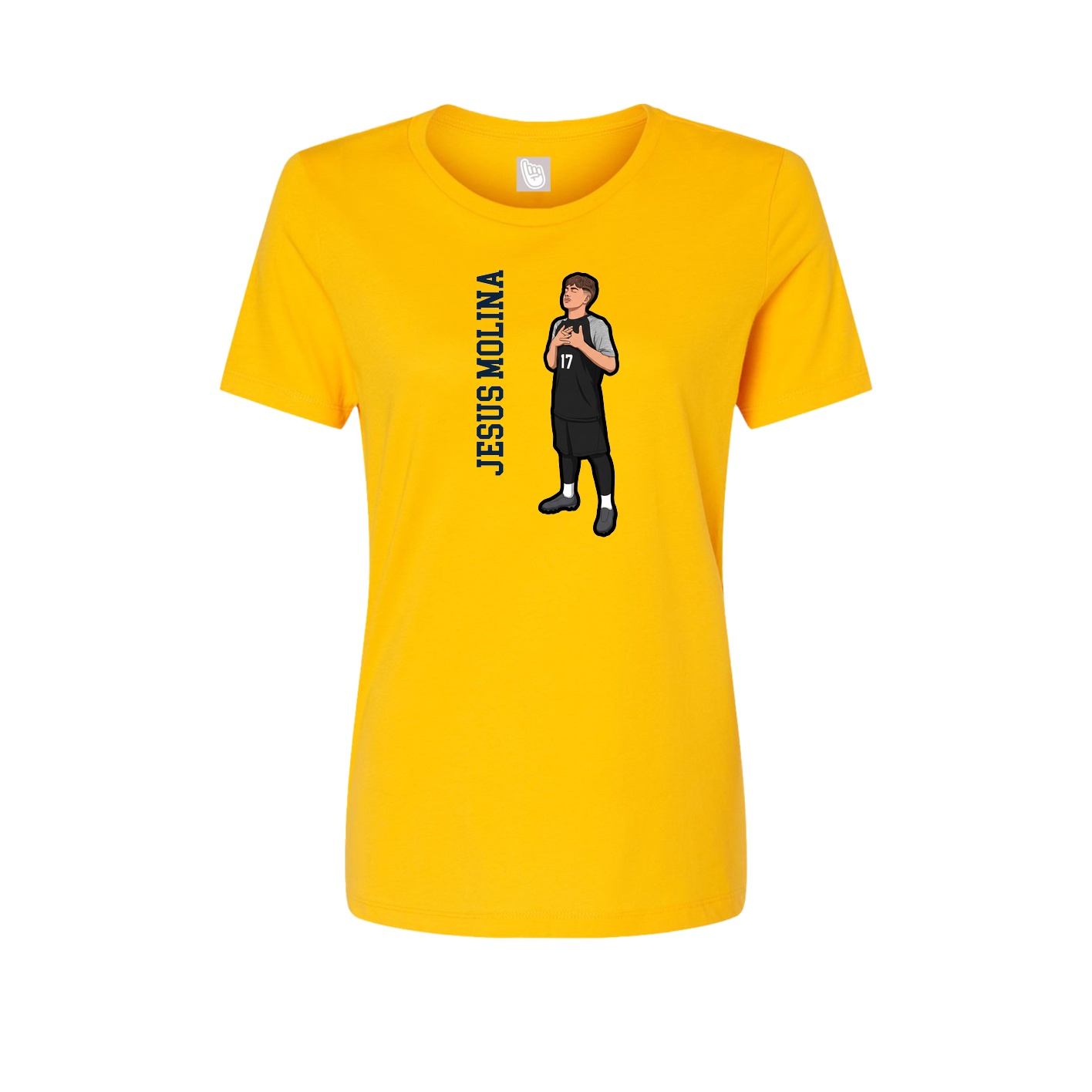 Womens Tee — Name Vertical in Gold