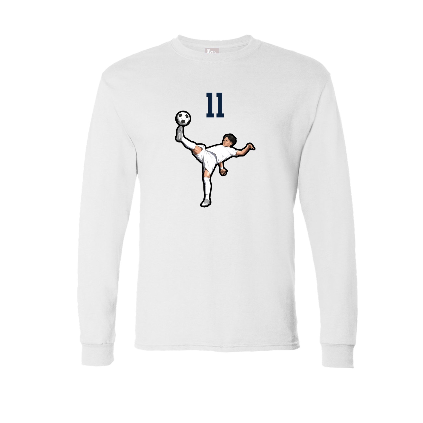 Long Sleeve Tee — Number Top in White