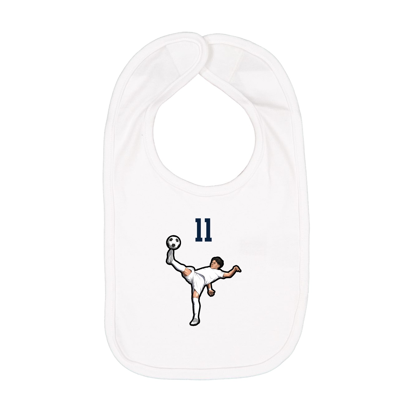 Infant Bib — Number Top in White