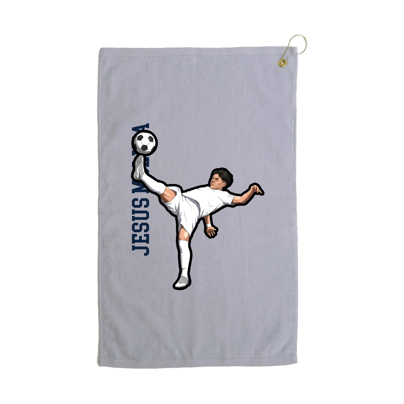 Golf Towel — Name Vertical in Grey