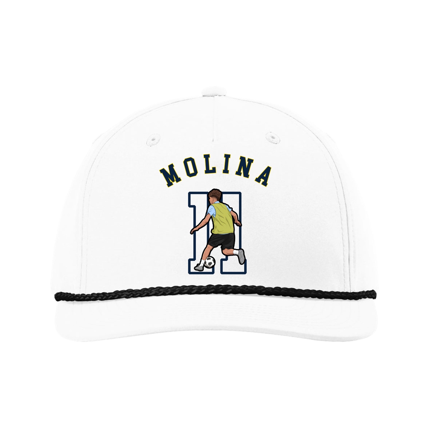 Five-Panel Classic Rope Cap — Shirsey Arch in White