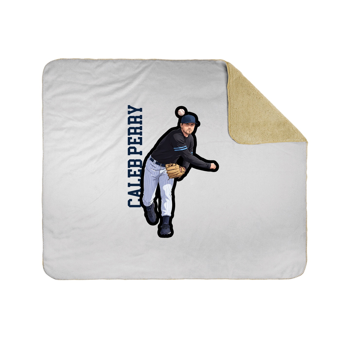 Throw Blanket — Name Vertical in White