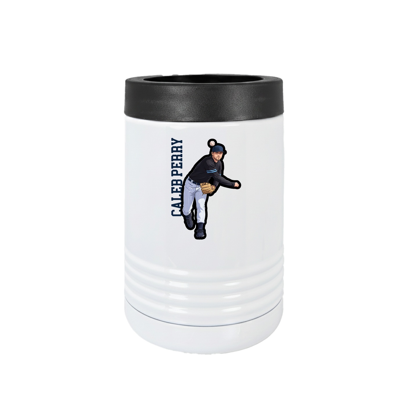 Beverage Holder — Name Vertical in White