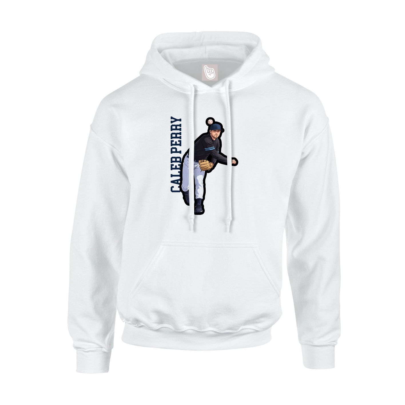 Hoodie — Name Vertical in White