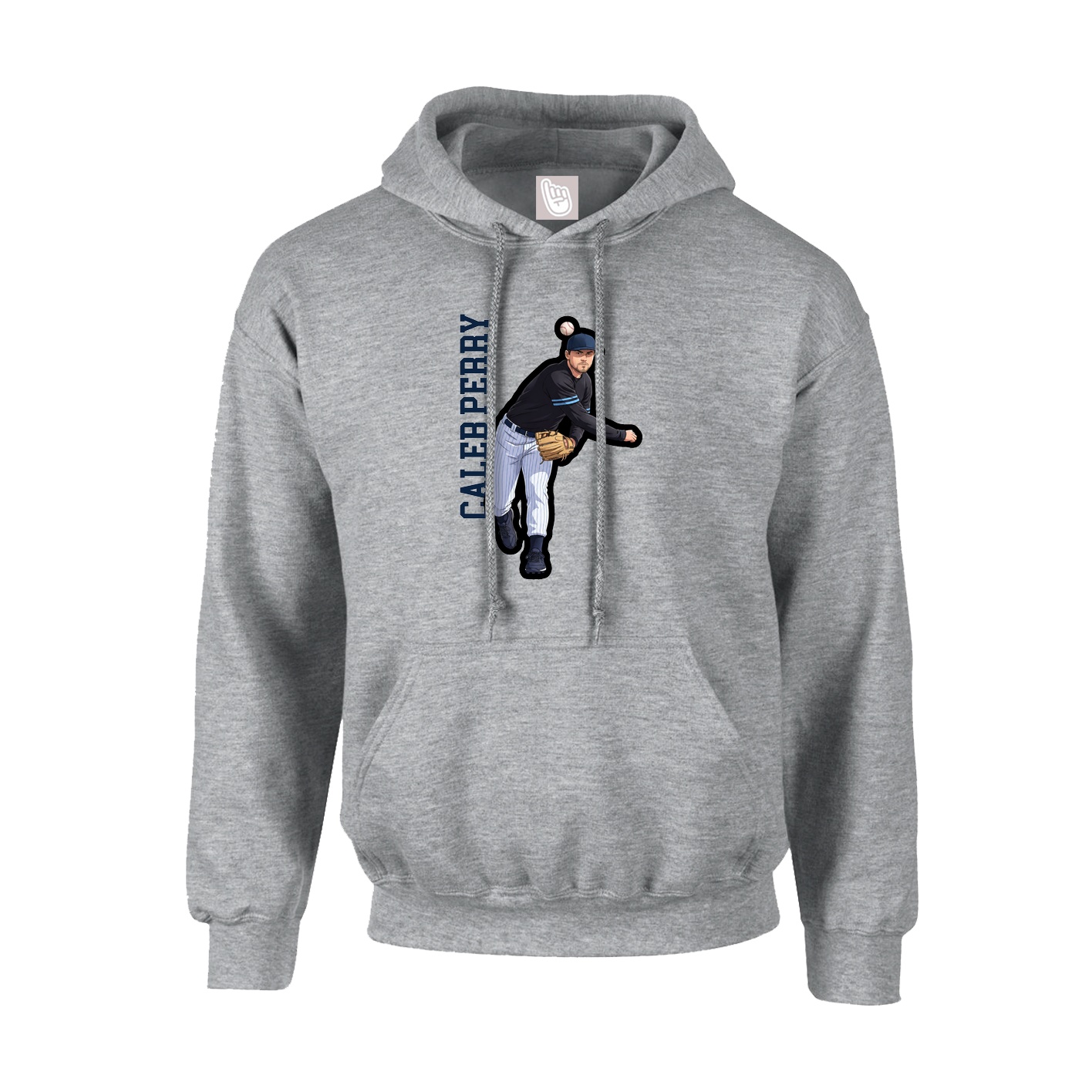 Youth Hoodie — Name Vertical in Grey