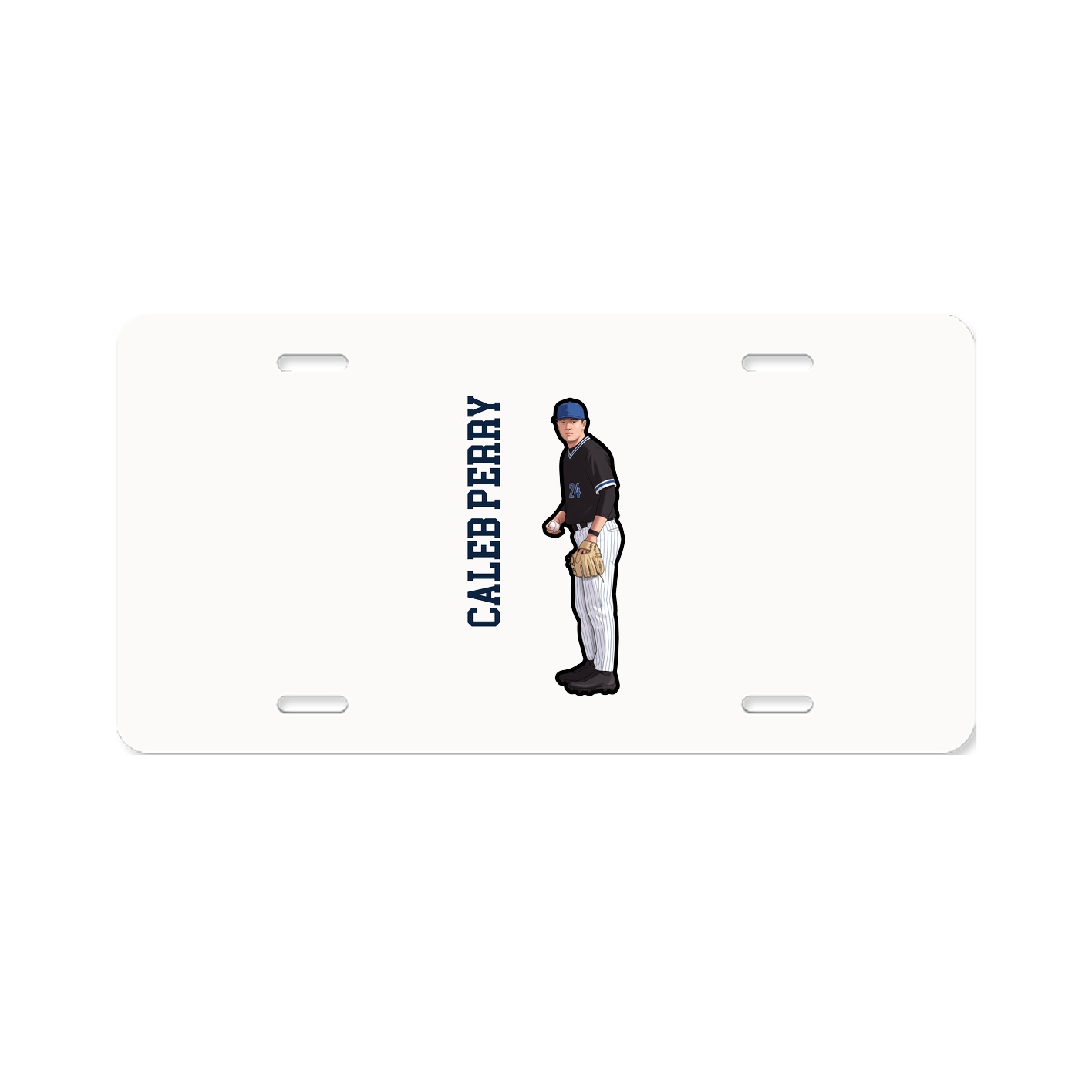 License Plate — Name Vertical in Classic