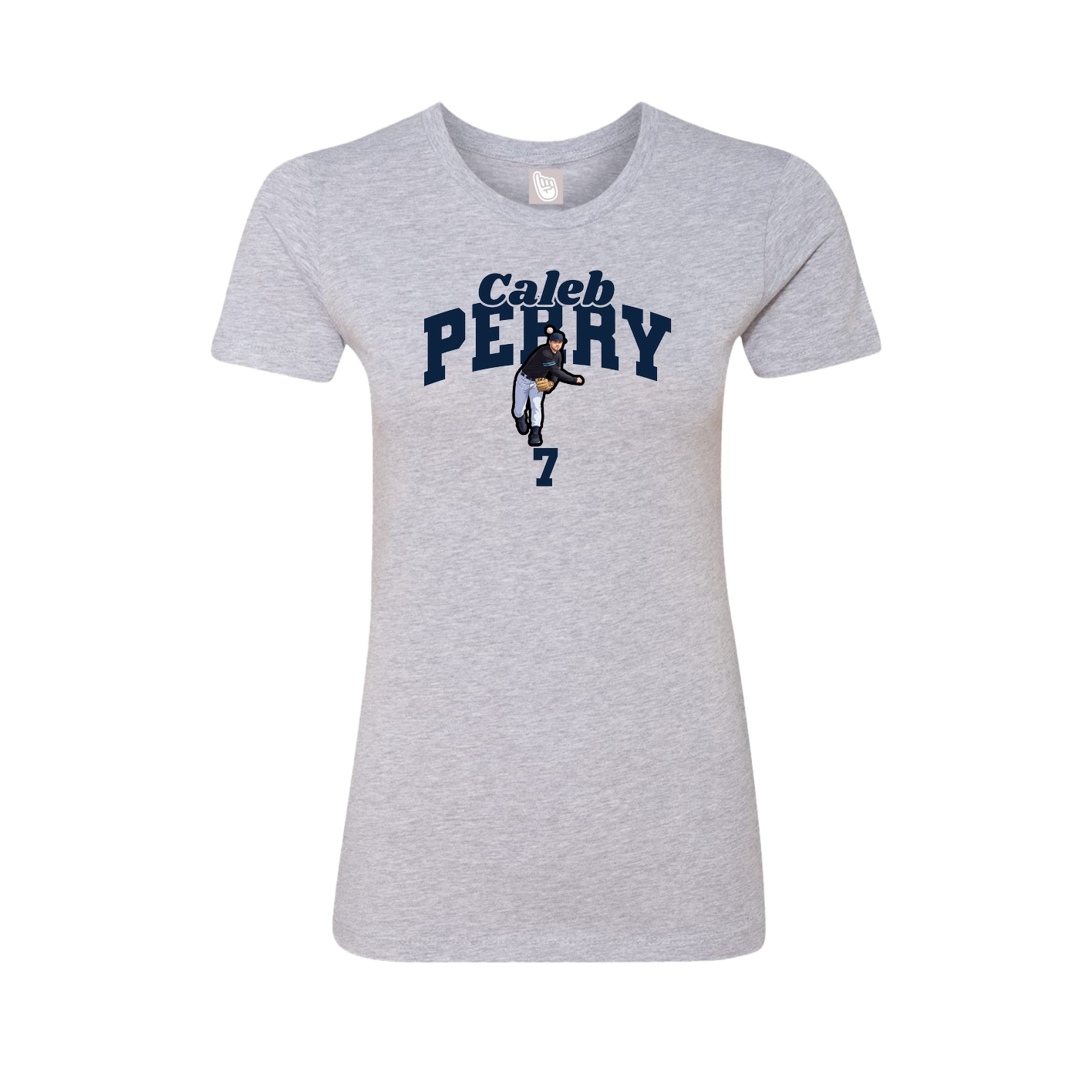 Fitted Women's Tee — Signature Arch in Grey