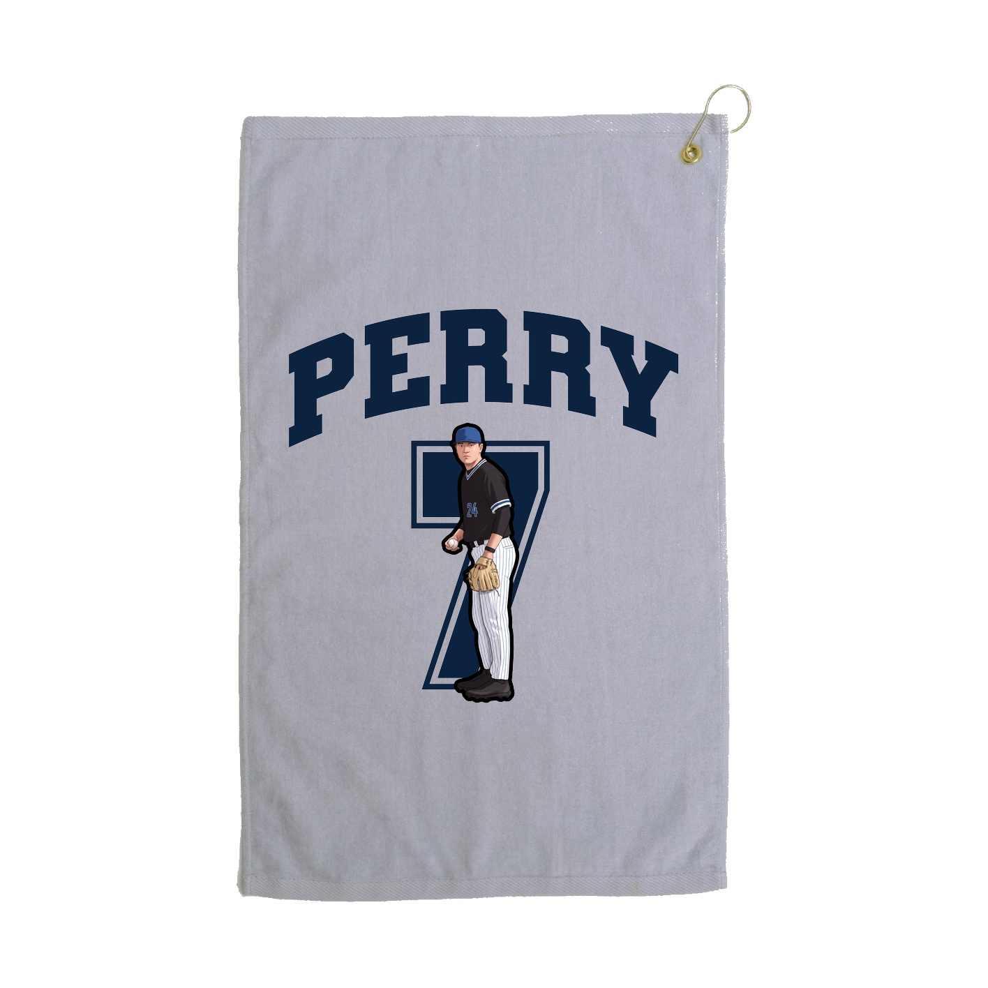 Golf Towel — Number in Grey