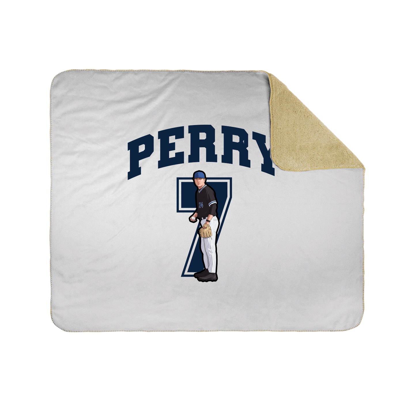 Throw Blanket — Number in White