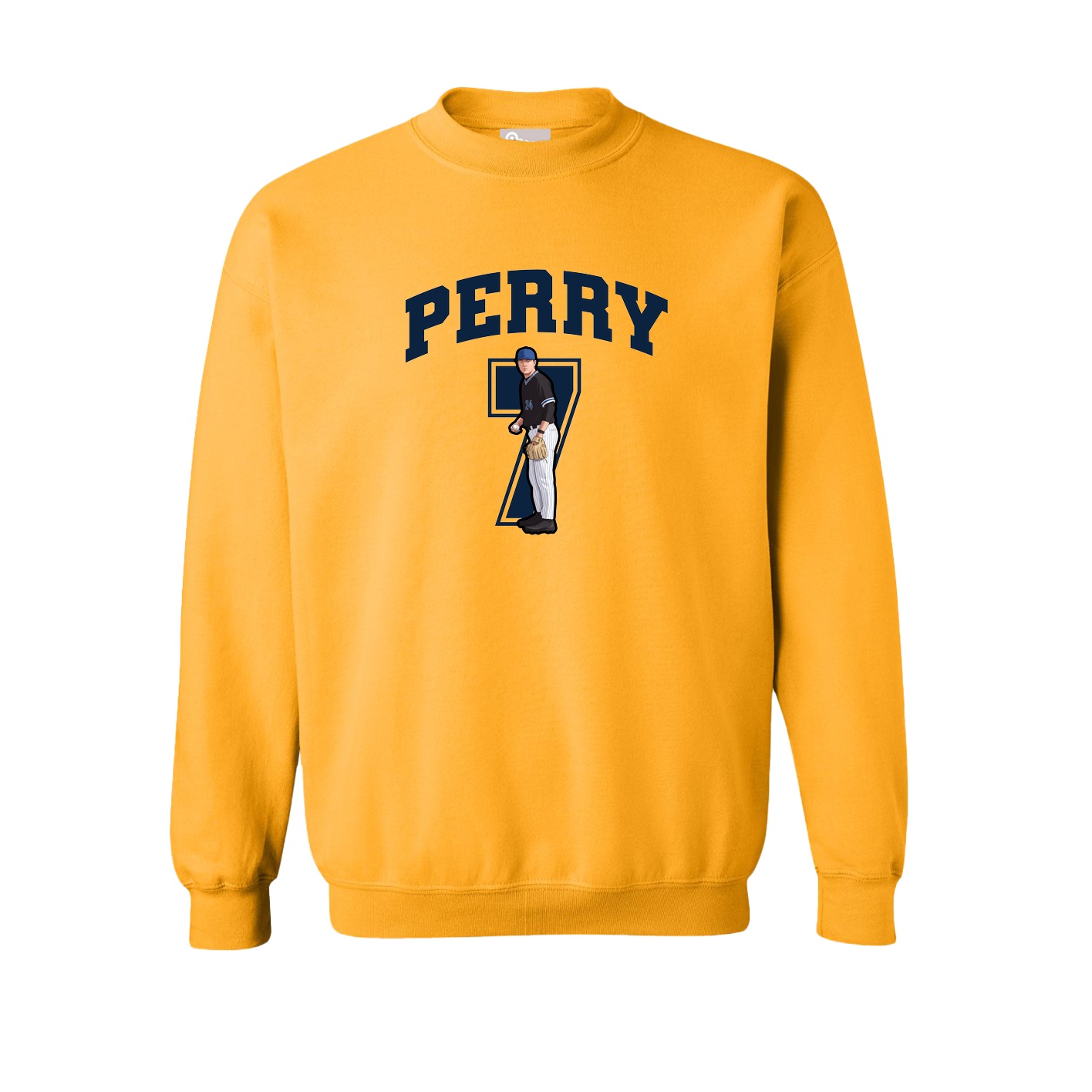 Fleece Crew — Number in Gold