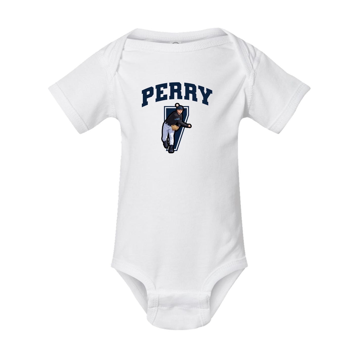 Baby Onesie — Number in White