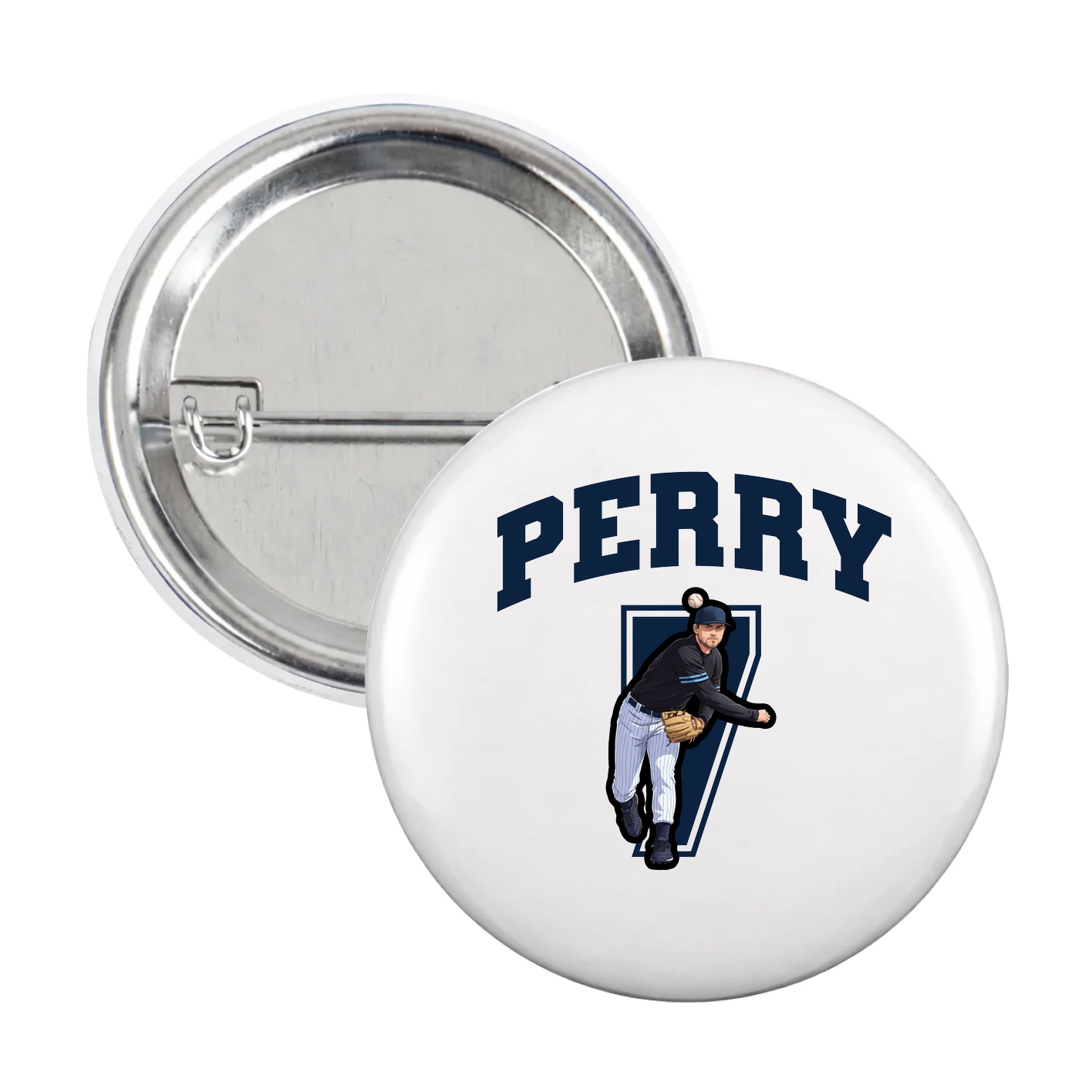 Game Day Button — Number in White