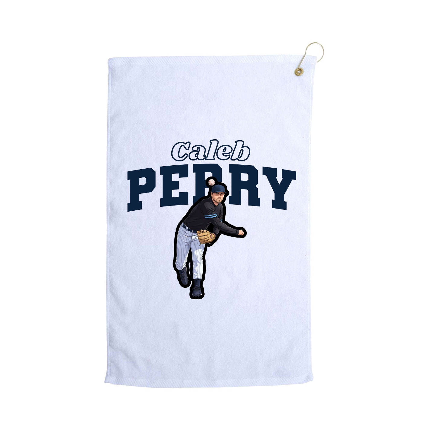 Golf Towel — Name Arch in White
