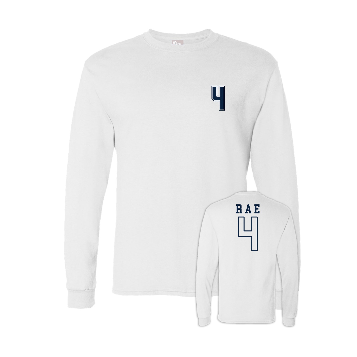 Long Sleeve Tee — Chest Back in White