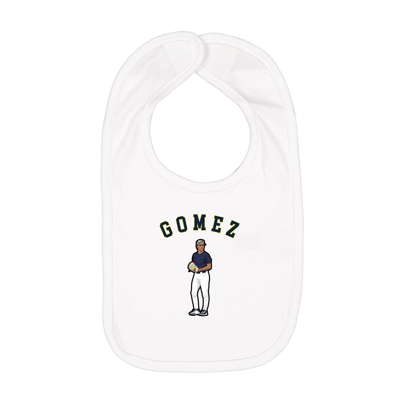 Infant Bib — Shirsey Arch in White