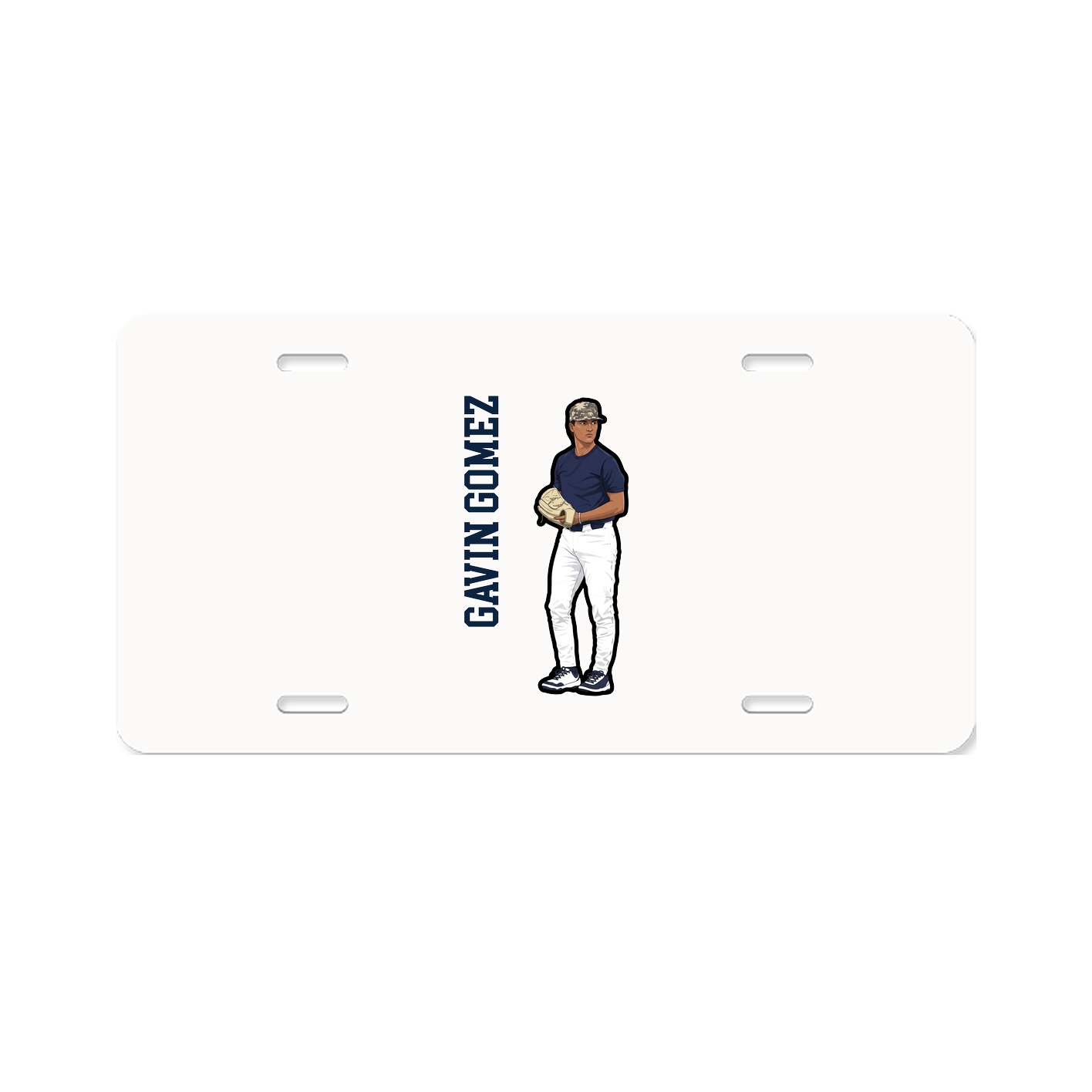License Plate — Name Vertical in Classic
