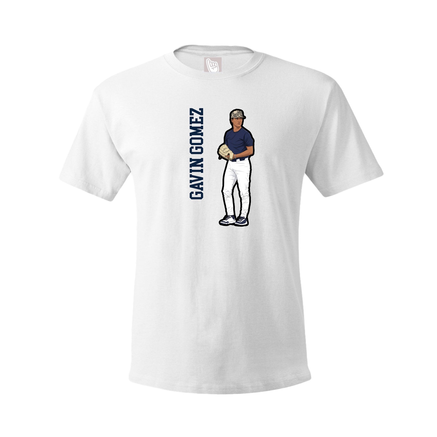 Tee — Name Vertical in White