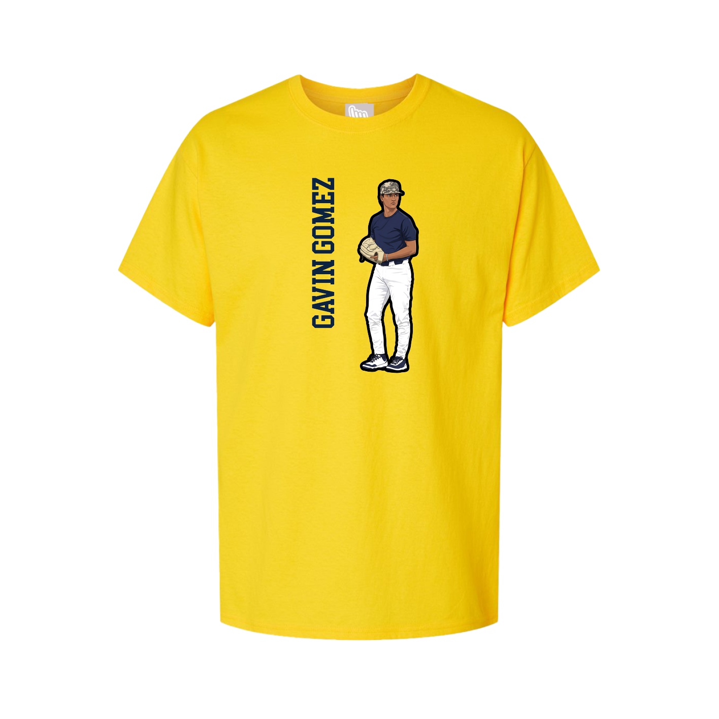 Youth Tee — Name Vertical in Gold