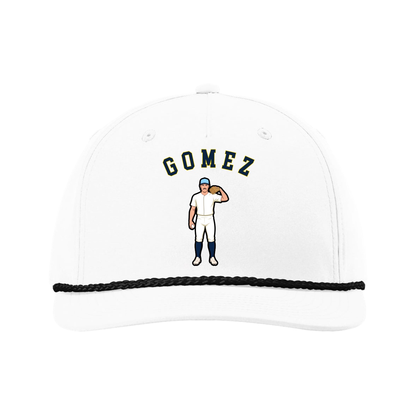Five-Panel Classic Rope Cap — Shirsey Arch in White