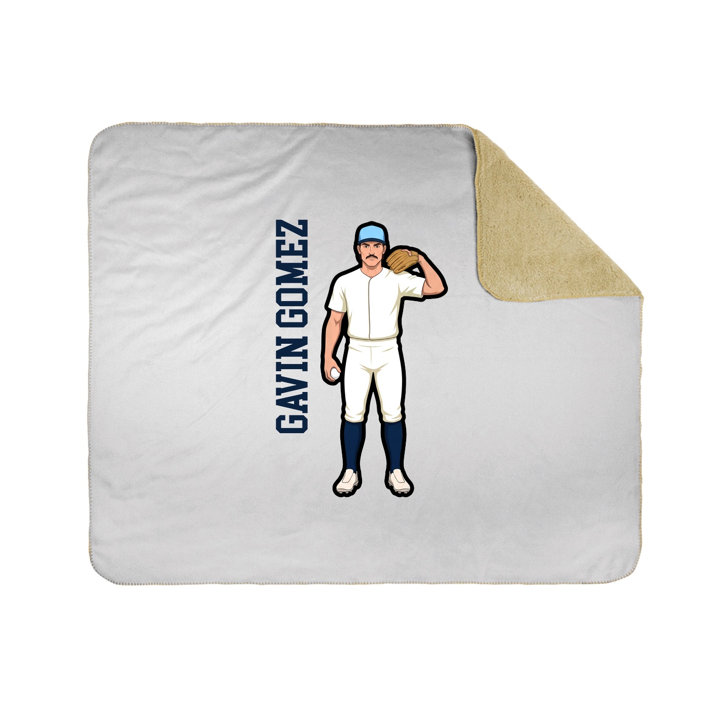 Throw Blanket — Name Vertical in White