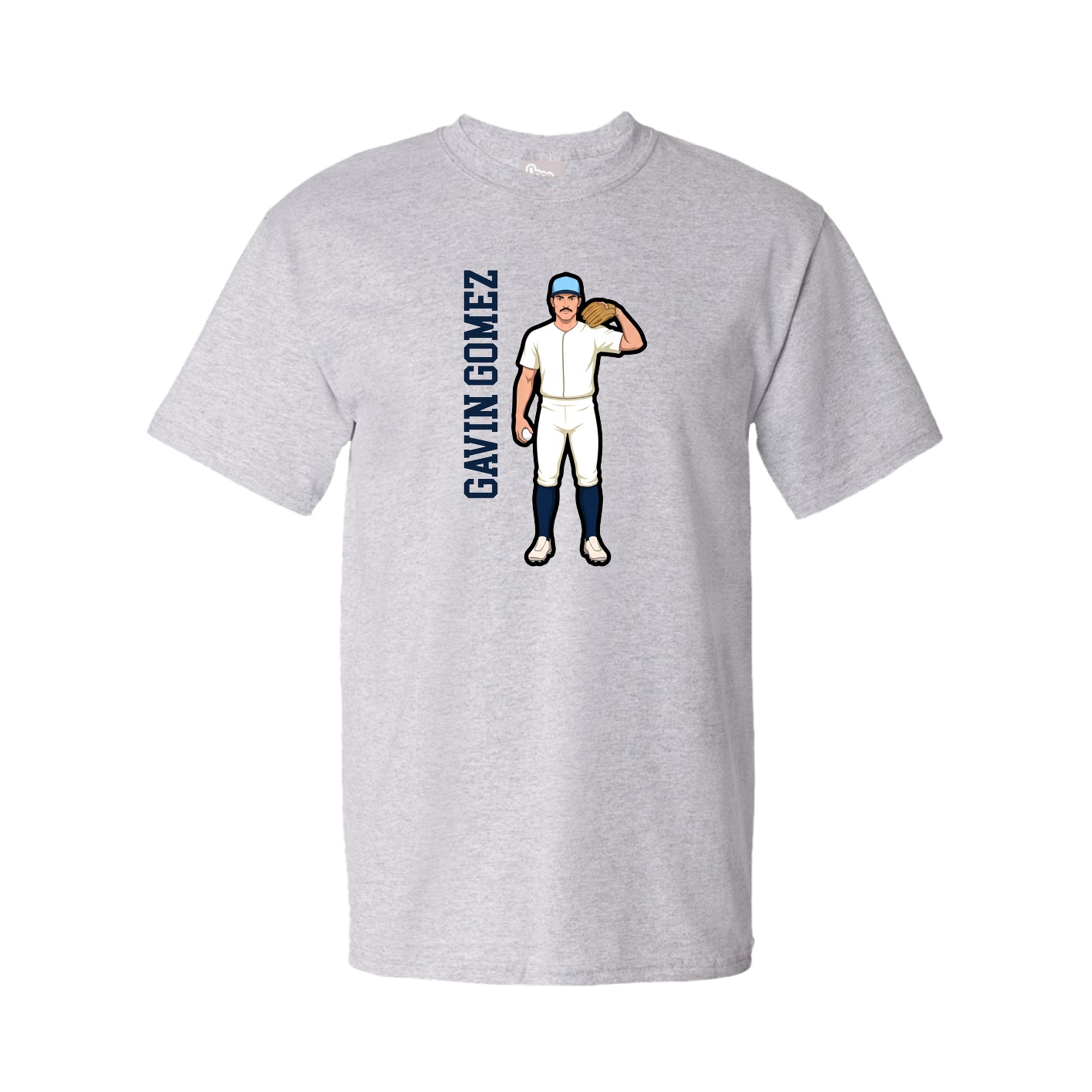 Tee — Name Vertical in Grey