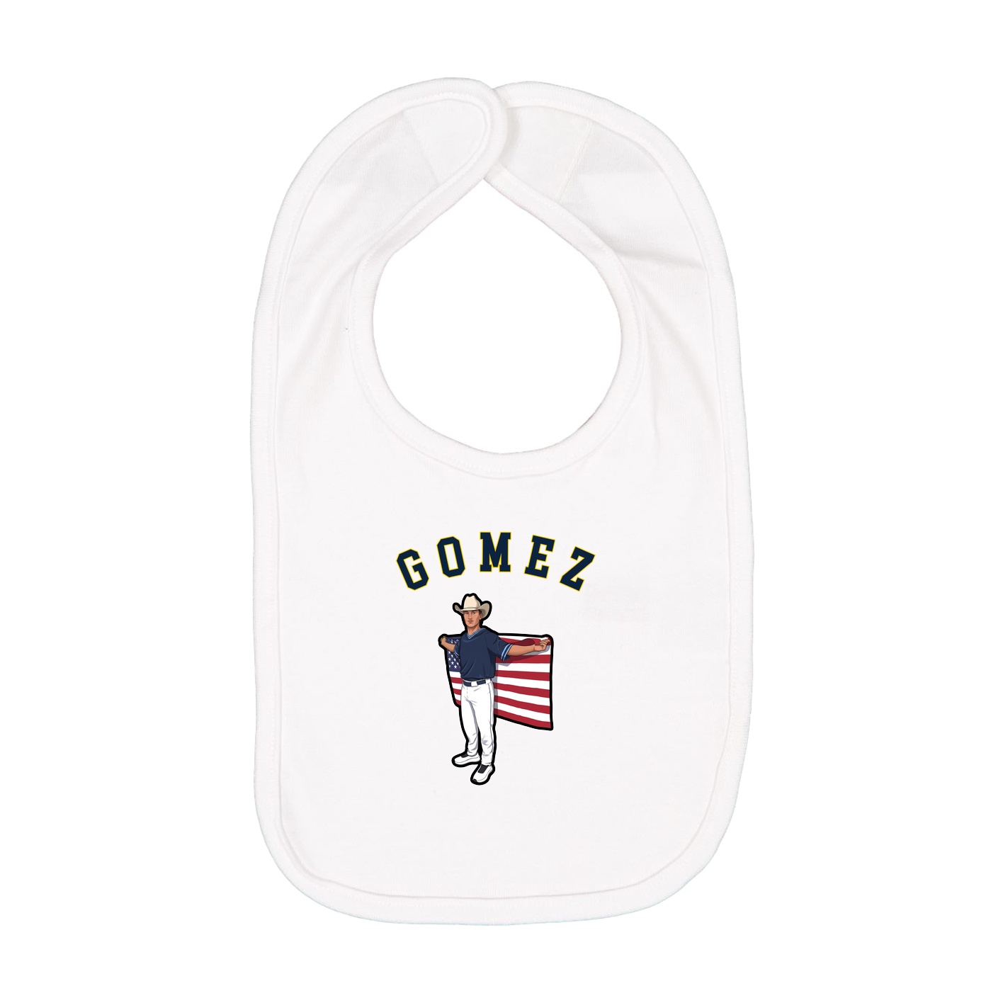 Infant Bib — Shirsey Arch in White