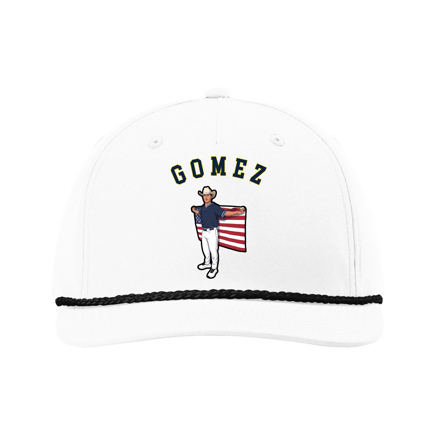 Five-Panel Classic Rope Cap — Shirsey Arch in White