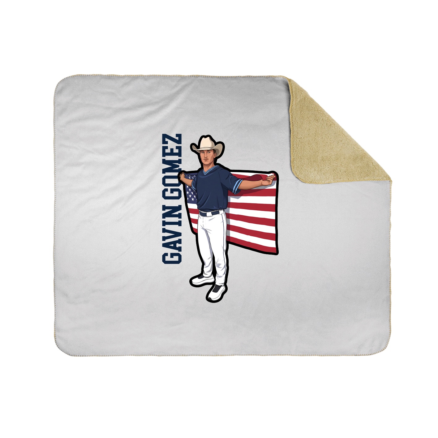 Throw Blanket — Name Vertical in White