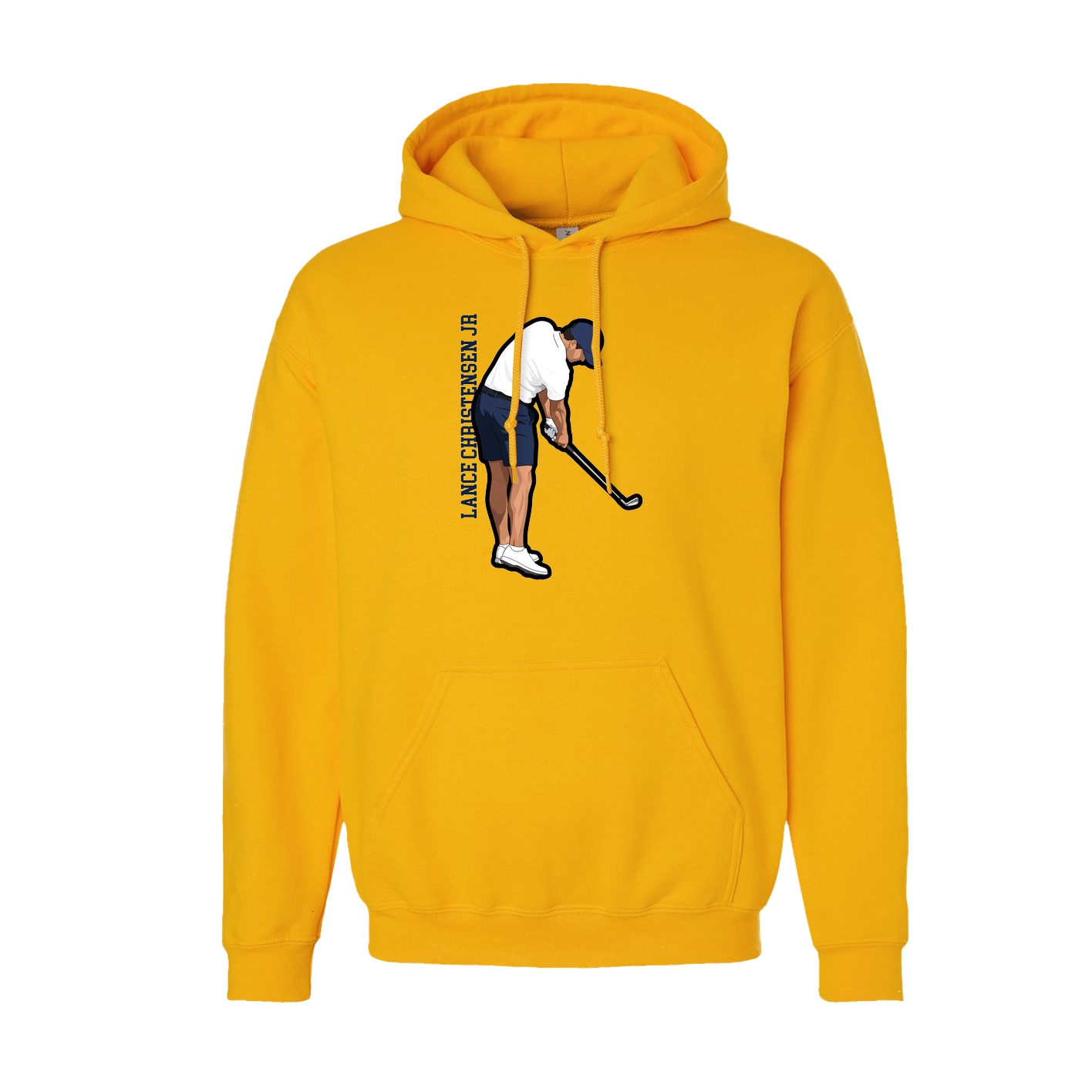 Youth Hoodie — Name Vertical in Gold