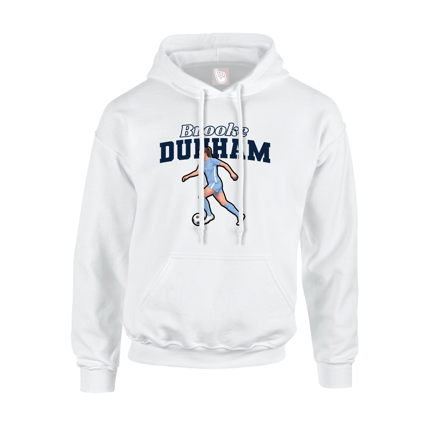 Youth Hoodie — Name Arch in White