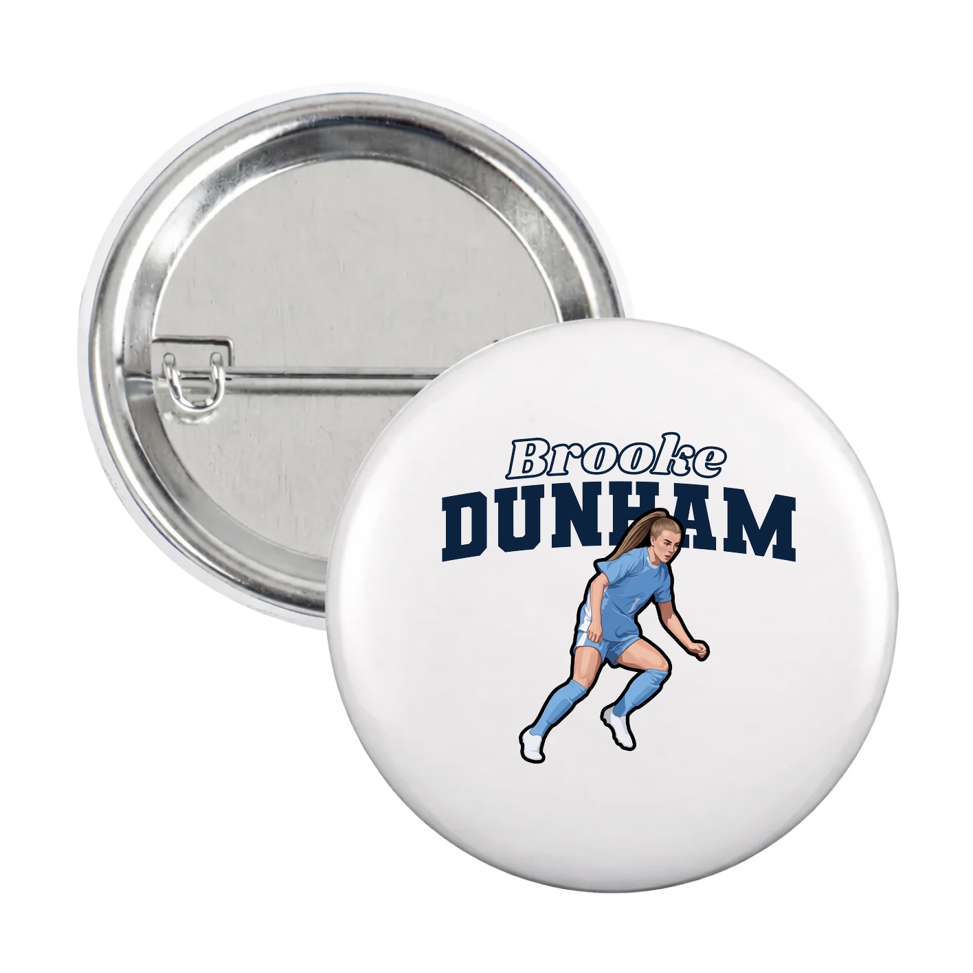 Game Day Button — Name Arch in White
