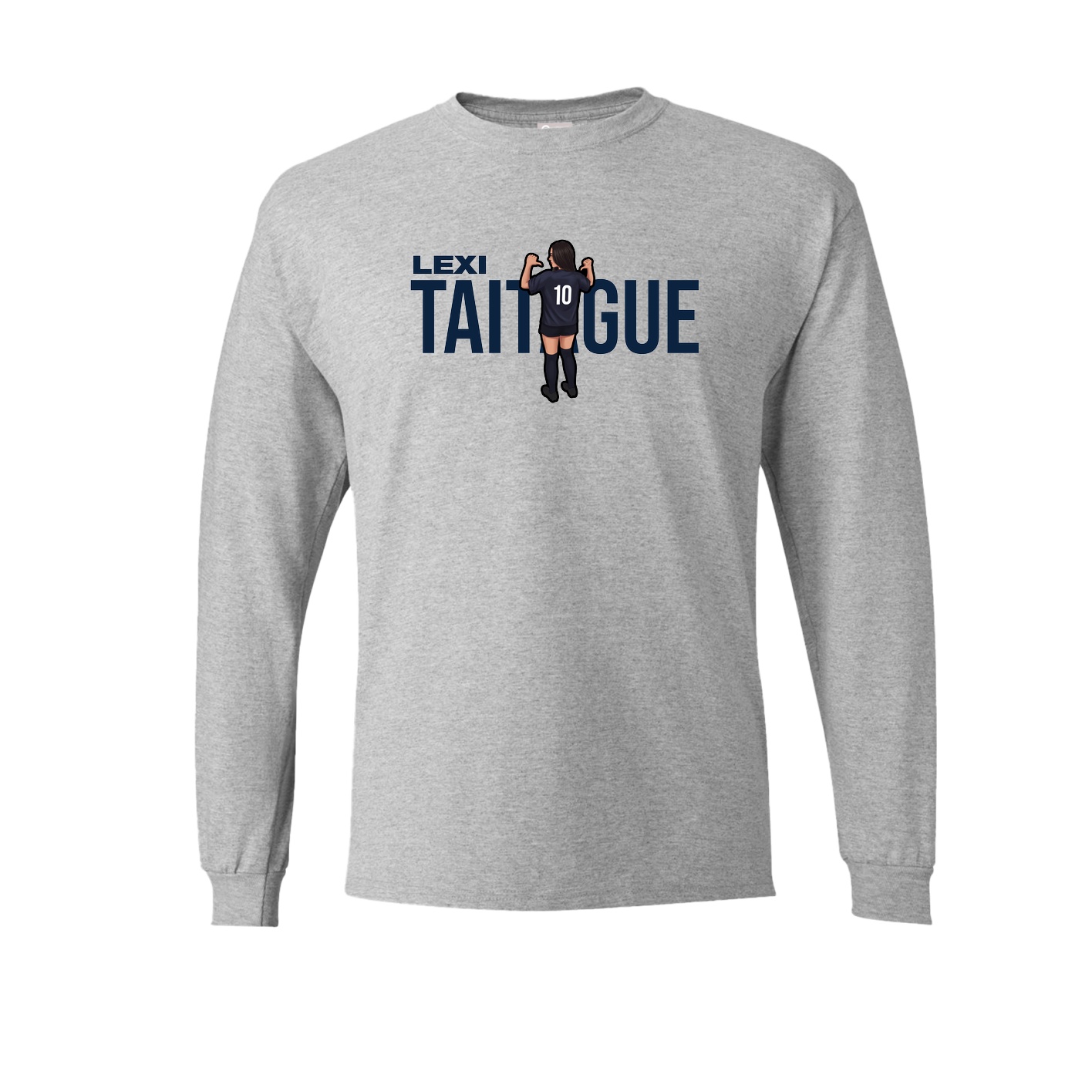 Long Sleeve Tee — Player Name in Grey