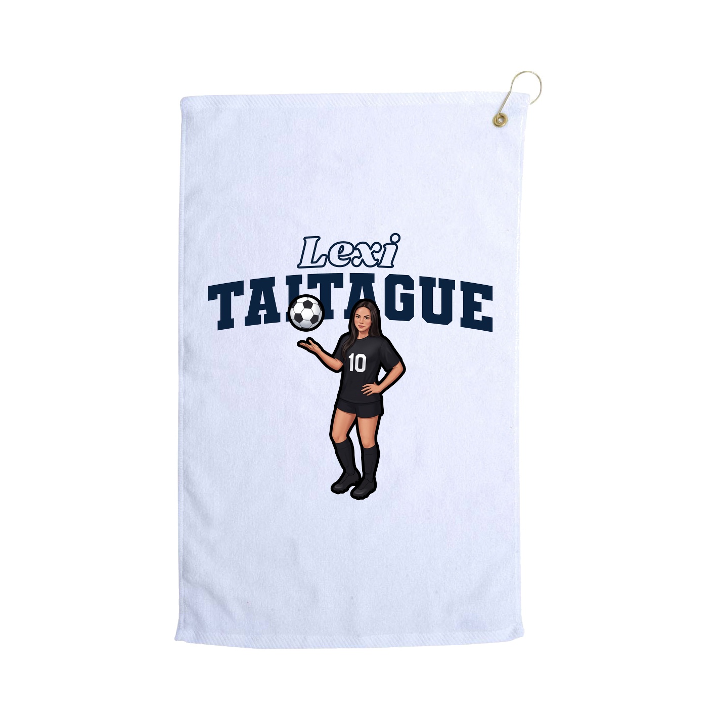 Golf Towel — Name Arch in White