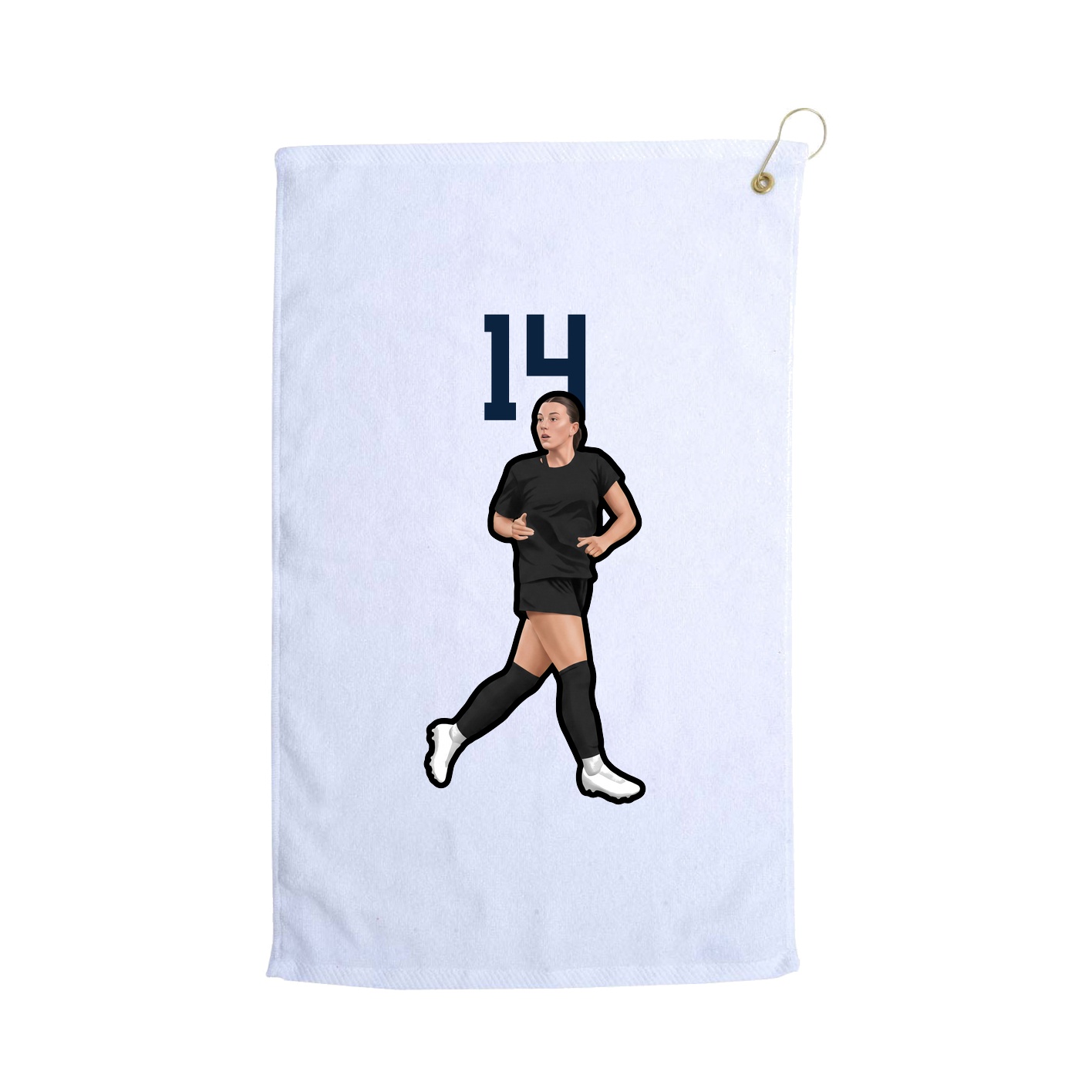 Golf Towel — Number Top in White