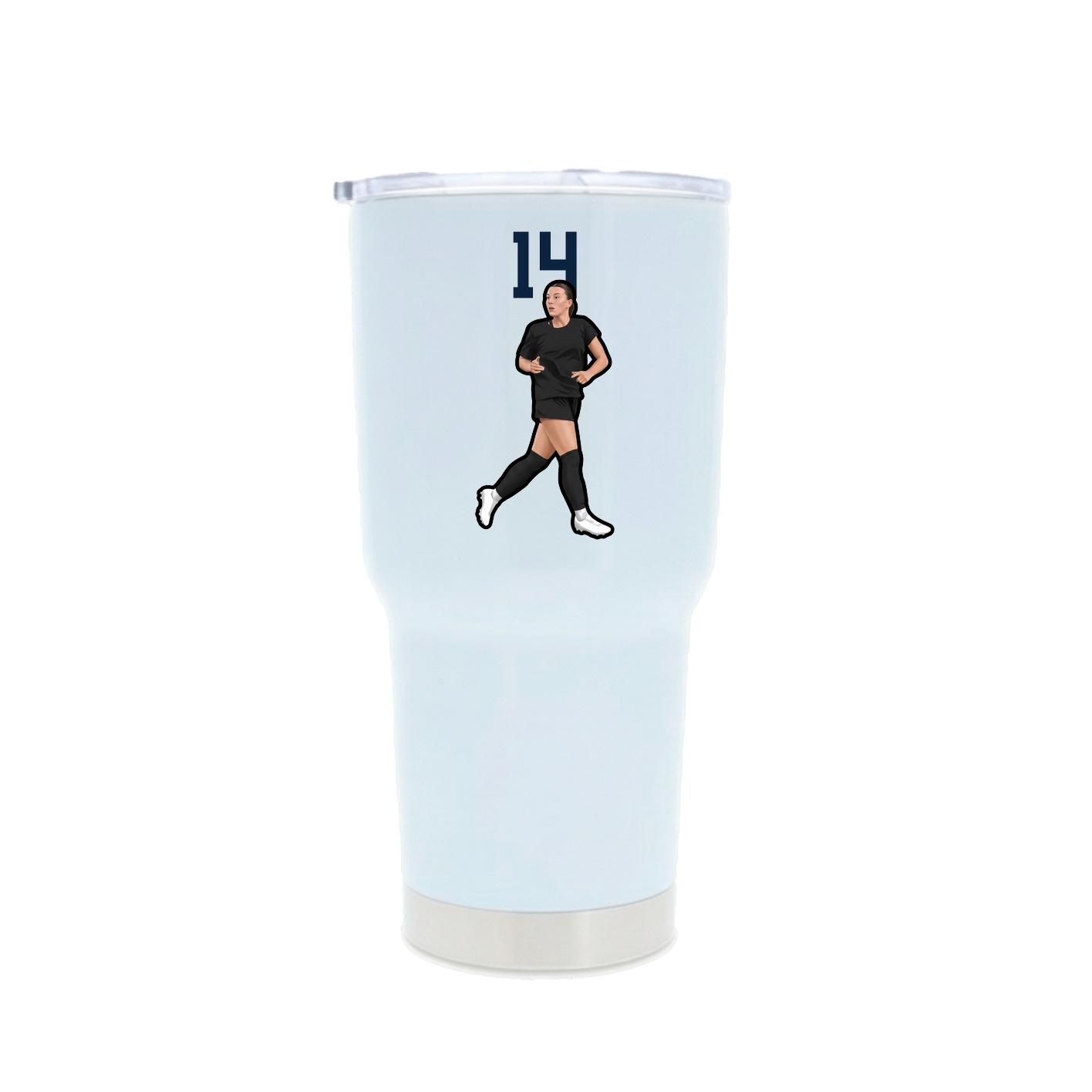 30oz Stainless Steel Tumbler — Number Top in White