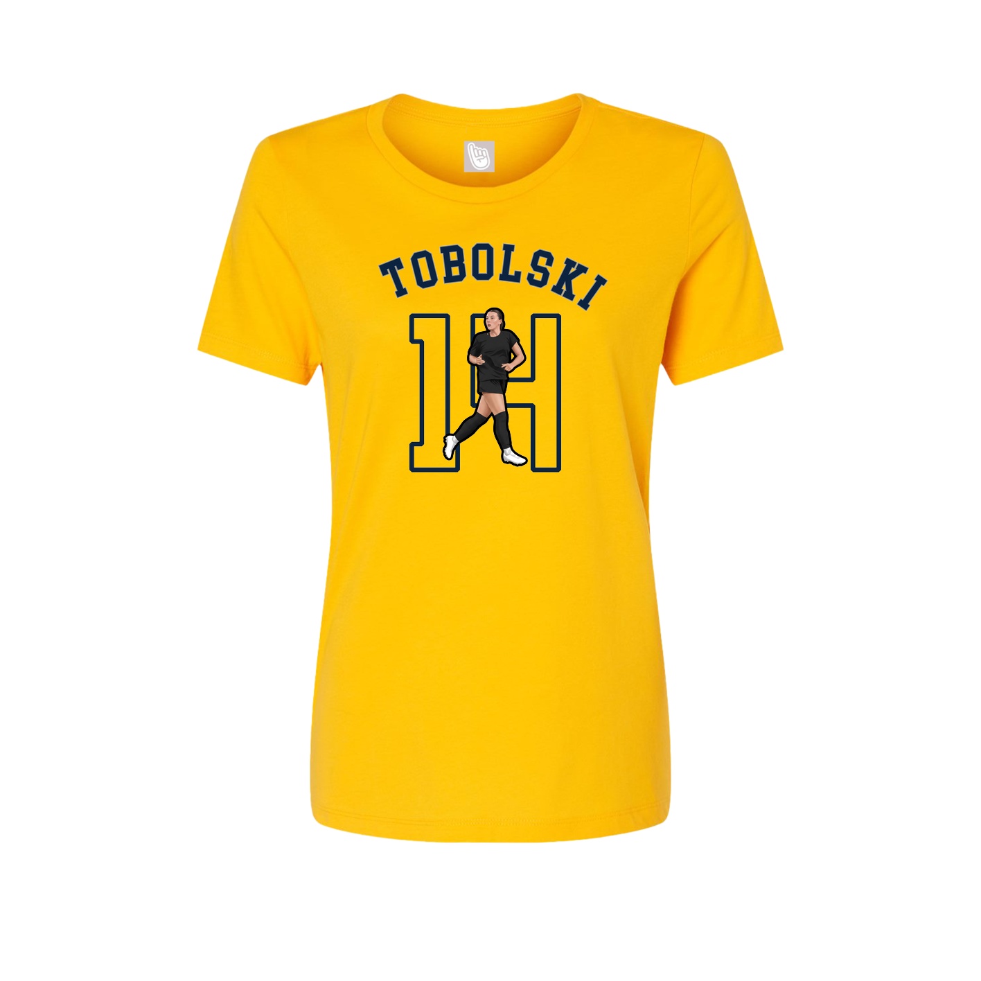Fitted Women's Tee — Shirsey Arch in Gold