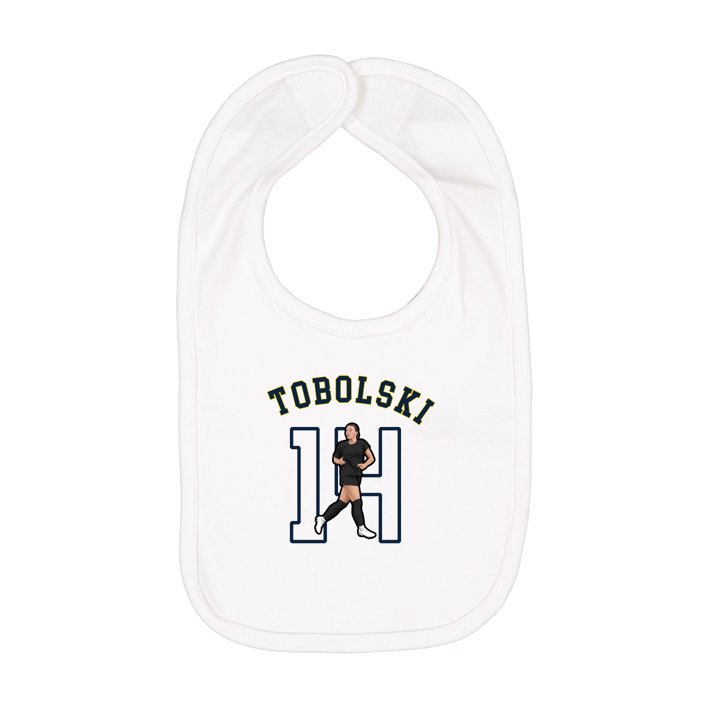 Infant Bib — Shirsey Arch in White