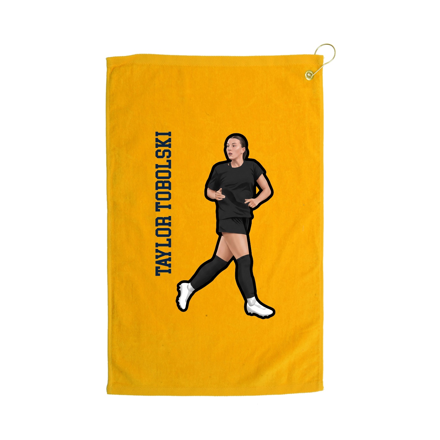Golf Towel — Name Vertical in Gold