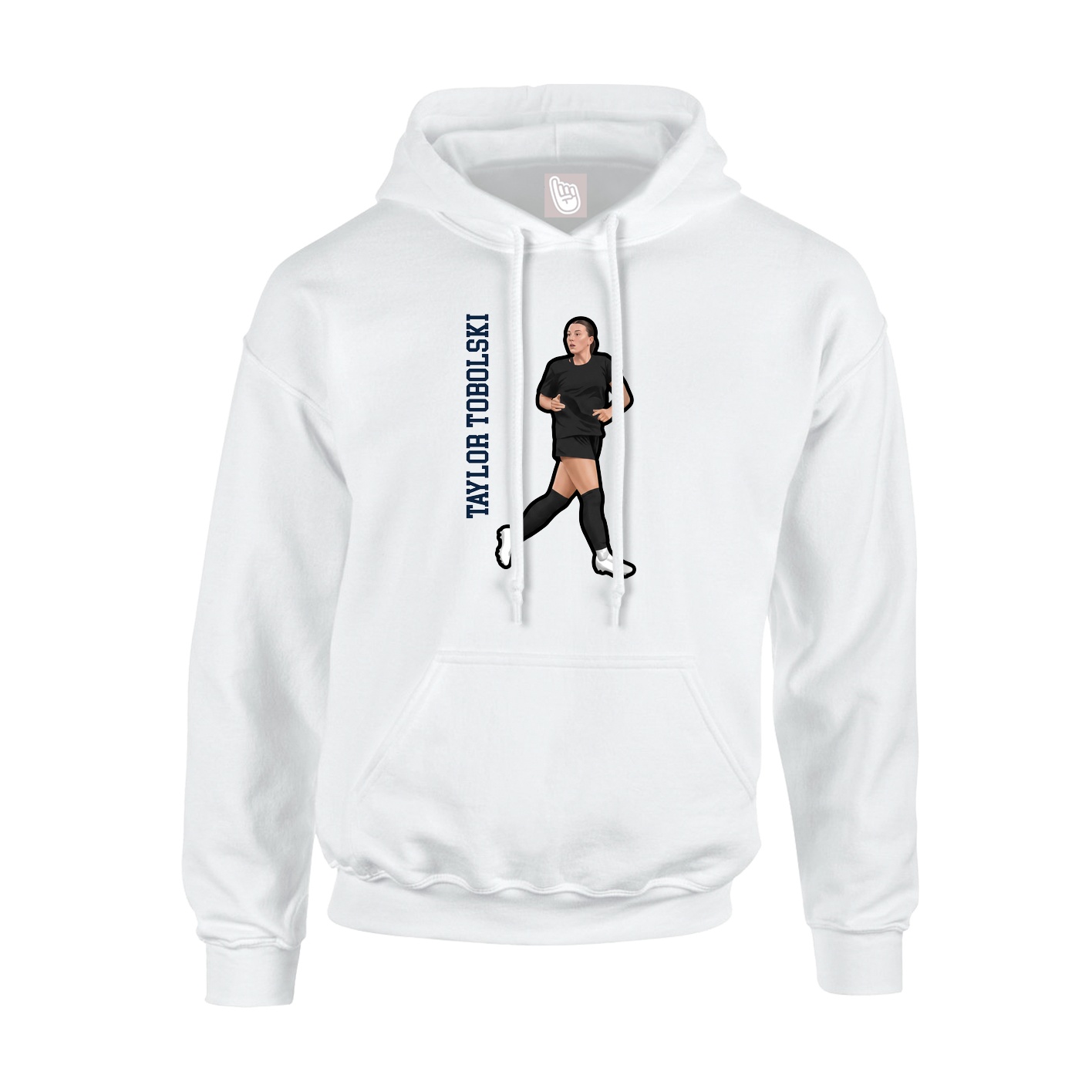 Hoodie — Name Vertical in White