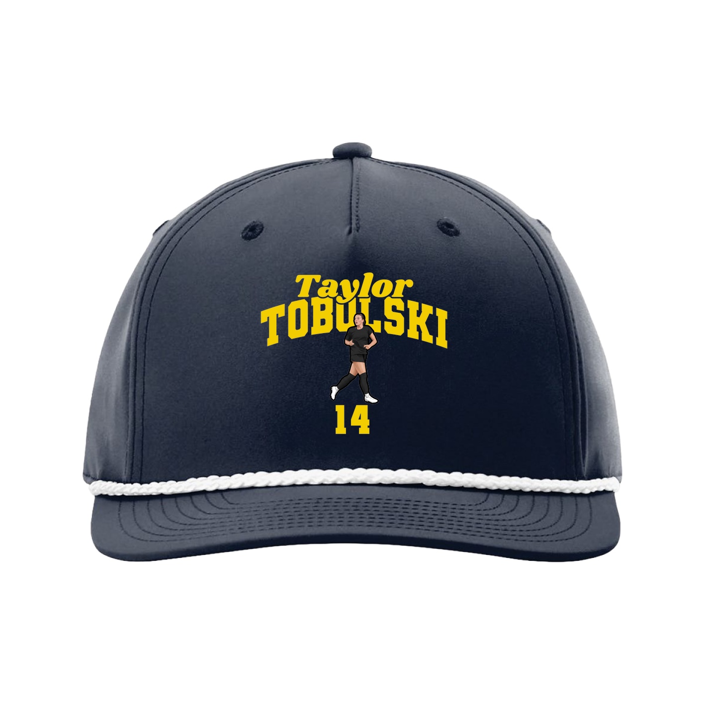 Five-Panel Classic Rope Cap — Signature Arch in Navy