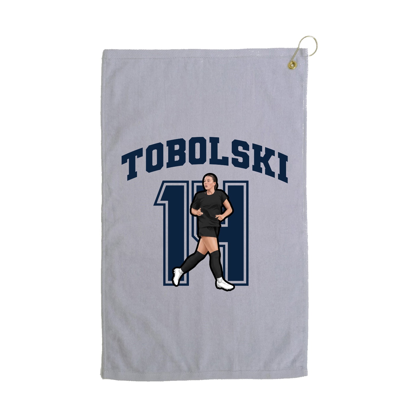 Golf Towel — Number in Grey