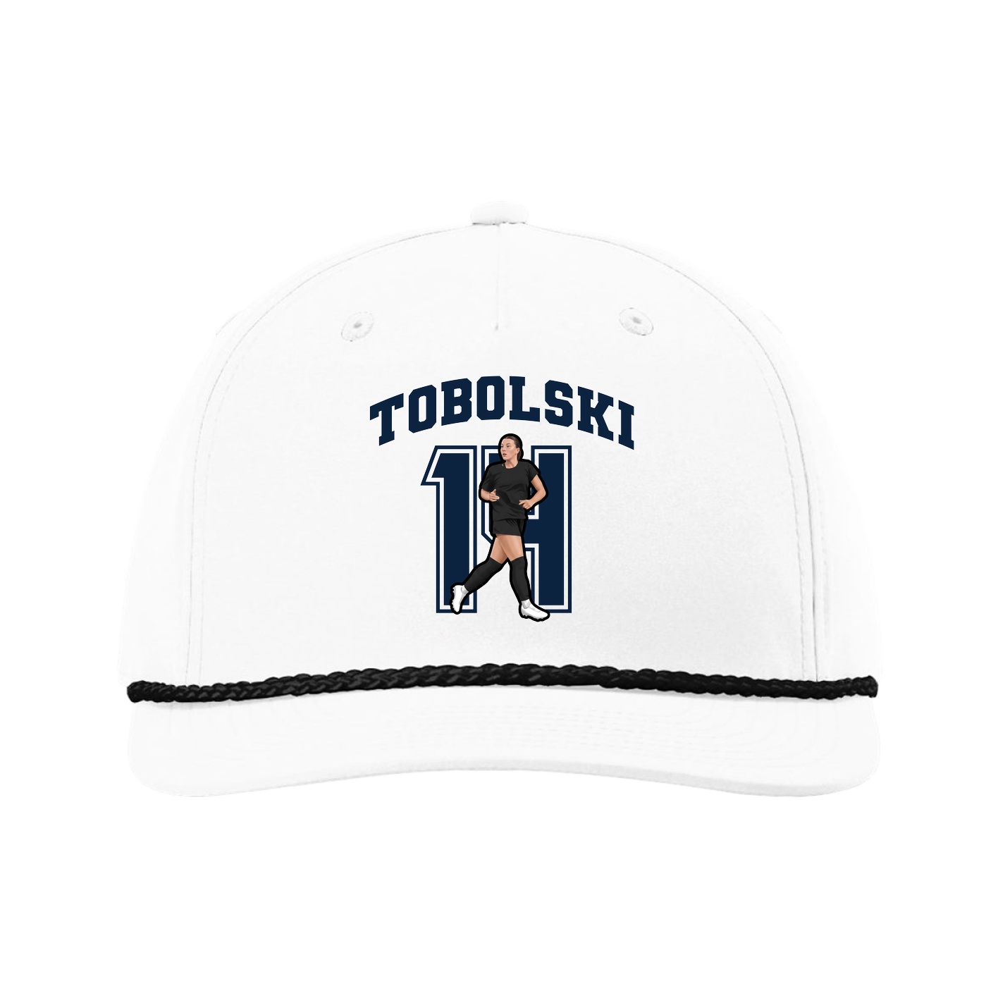 Five-Panel Classic Rope Cap — Number in White