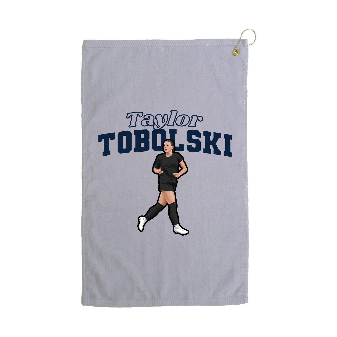 Golf Towel — Name Arch in Grey