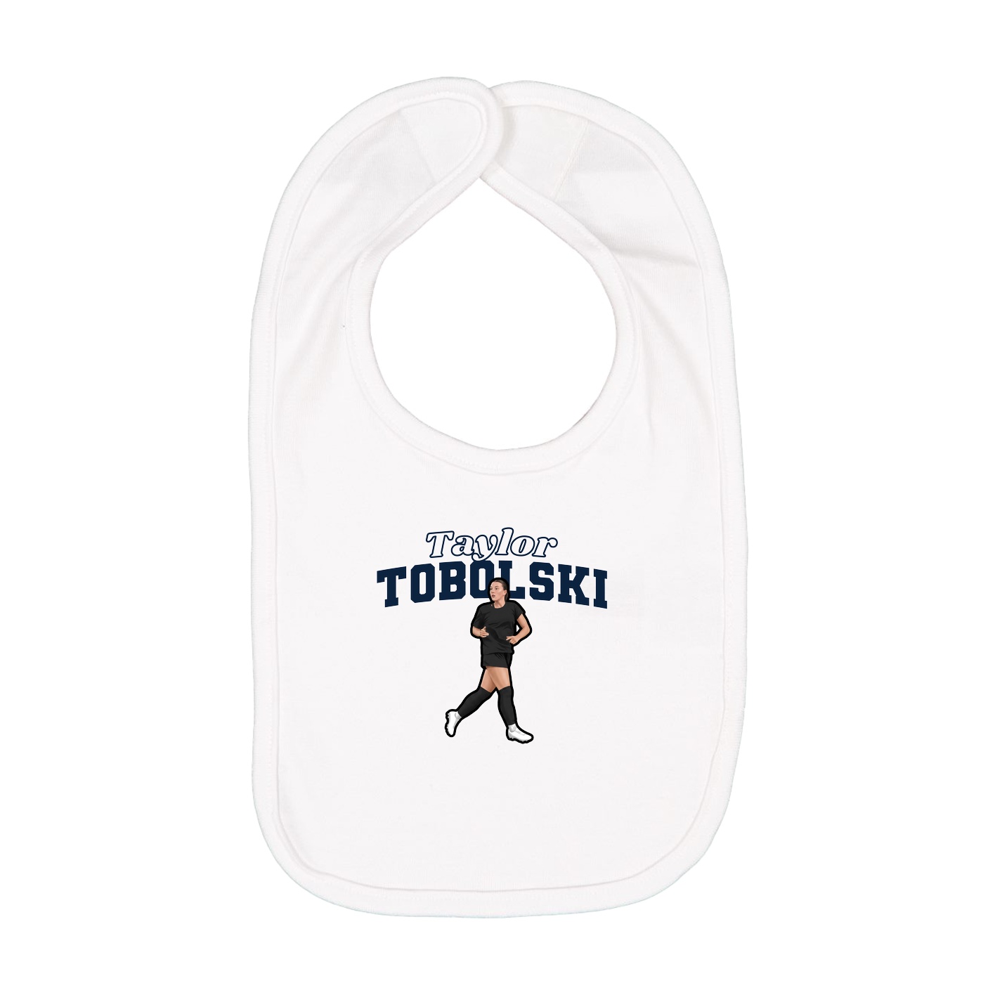 Infant Bib — Name Arch in White