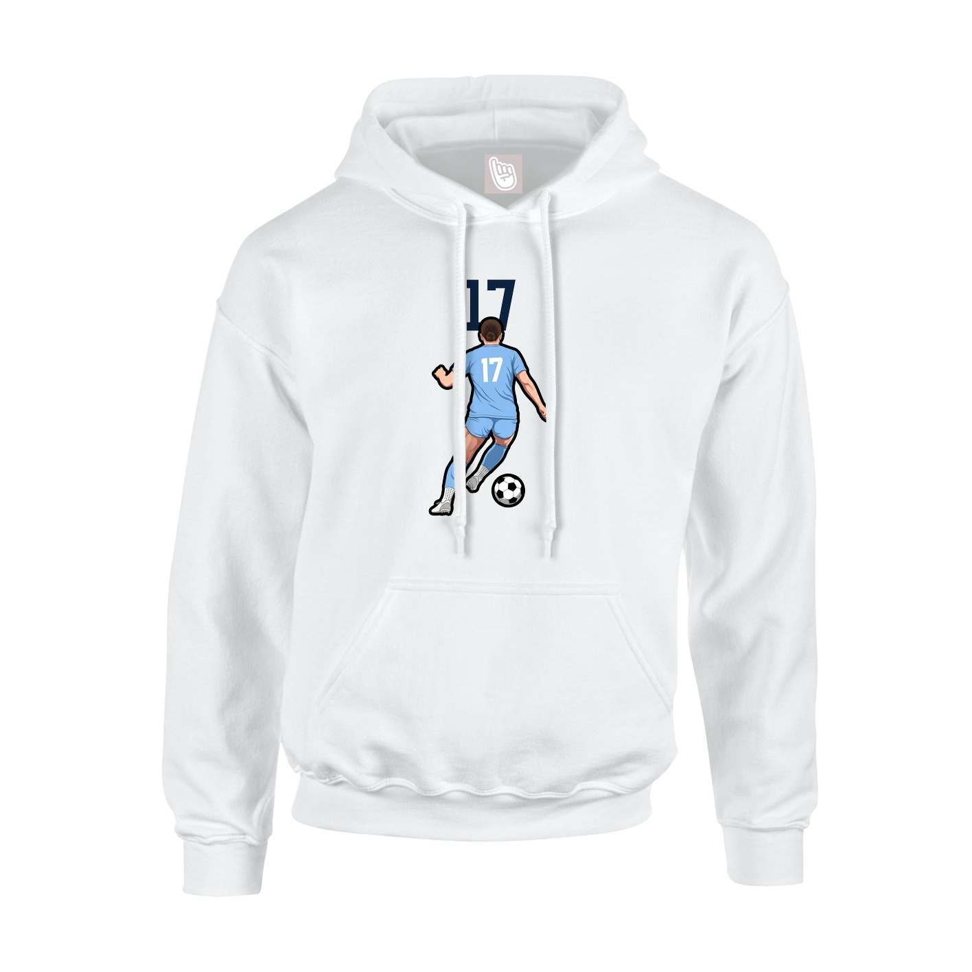 Youth Hoodie — Number Top in White