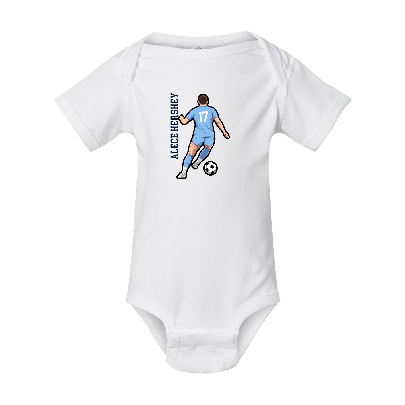 Baby Onesie — Name Vertical in White